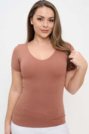 Remi Reversible U/V Top- Mocha