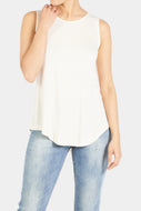 Erin Pleat Back Tank-Ivory
