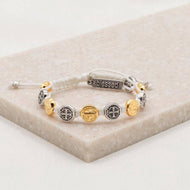 Benedictine Blessing Bracelet - Mixed: White / Gold Plated