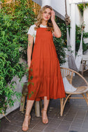 Cassie Dress: Rust