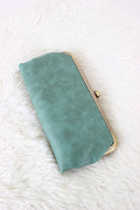 Karen Kiss Lock Clutch Bag: Turquoise