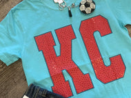 KC Bling Tee-Teal