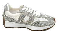 Corkys No Prob- White With Clear Rhinestones