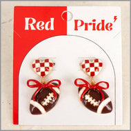 Heart w/ Bow & Football Earring