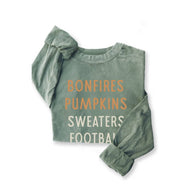 Bonfires Pumpkins Sweaters Football Tee