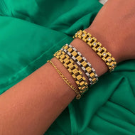 Gold Diamond Watch Band Bracelet