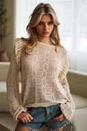 Caroline Crochet Sweater: Ivory