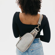 Waverly Woven Sling Bag: Gray