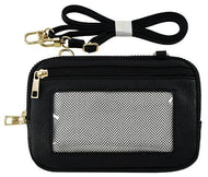 Cellphone Mini Crossbody Wallet Bag: Black