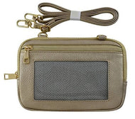 Cellphone Mini Crossbody Wallet Bag: Champagne Gold