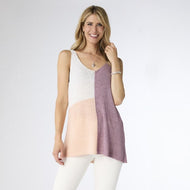 S/M - Jade Colorblock Knit Tank - Lilac/Off...