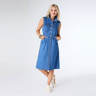 Raleigh Sleeveless Denim Dress - Medium Denim S/M