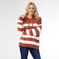 XS - Heavenly-Luxe Stripe Pullover with Hood...