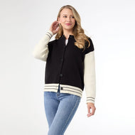Landry Button Front Cardigan - Black S/M