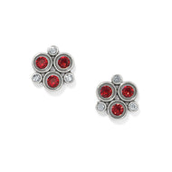 Brighton Constella Cluster Post Earrings- Red
