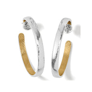 Brighton Ferrara Entrata Medium Hoop Earrings Silver/Gold