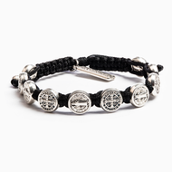 Benedictine Blessings Bracelet-Black/Silver - Inspired Style Boutique