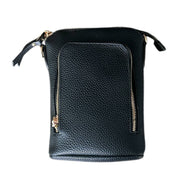 3 ZIPPER CROSSBODY : Black