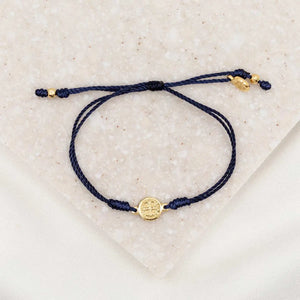 Breathe Blessing Bracelet- Navy/Silver