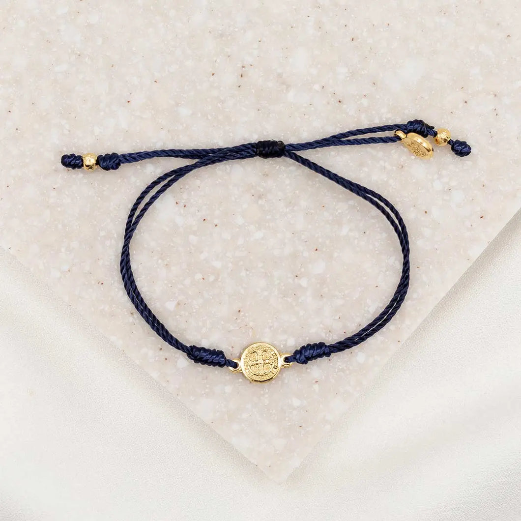 Breathe Blessing Bracelet- Navy/Silver