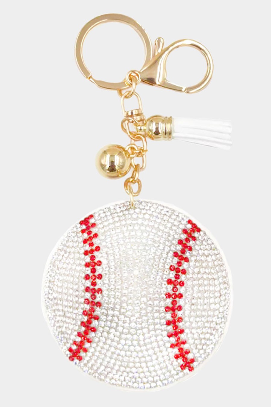 Bling Baseball Tassel Key Chain