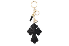 Rhinestone Cross Shape Key Chain: Champagne