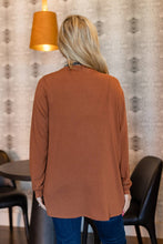Soft Drape Open Front Cardigan: Rust