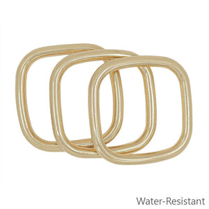 Gold Square Bangle Set of 3 Bracelets