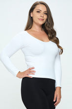 Remi Seamless Reversible V-Neck Long Sleeve- Black