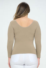 Remi Seamless Reversible V-Neck Long Sleeve- Light Mocha