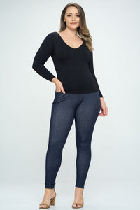 Remi Seamless Reversible V-Neck Long Sleeve- Light Mocha