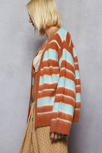 Monica Cardigan-Brick Multi