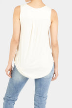Erin Pleat Back Tank-Ivory