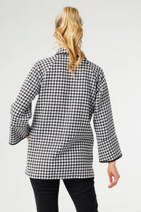 Blair Houndstooth Button-Up Coat