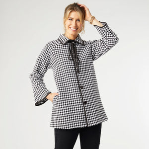 Blair Houndstooth Button-Up Coat