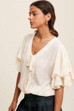 Rachel Tie Blouse: Cream