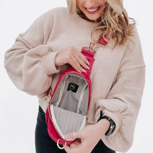 Waverly Woven Sling Bag: Gray