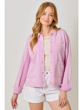 Sasha Washed Terry Shacket: Pink