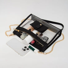 Clear Gameday Crossbody Bag With Sunglasses Holder: Red