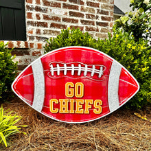 Go Chiefs Red Gingham Football Garden Stake