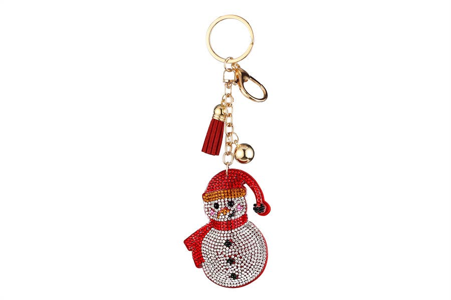 Rhinestone Snowman  Key Chain