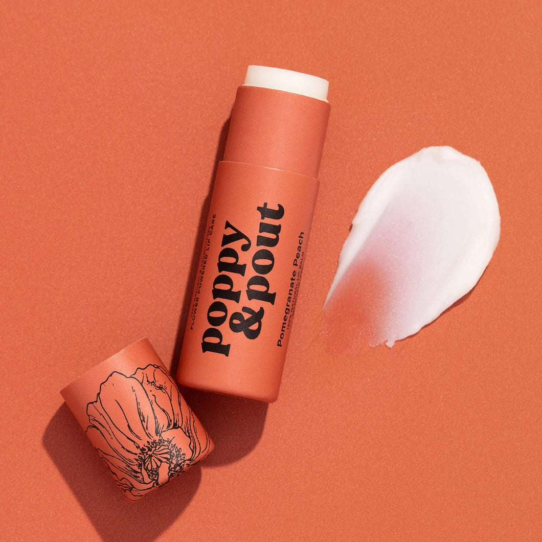 Poppy & Pout Lip Balm- Pomegranate Peach