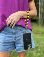 Beaded Phone Holding Wristlet- Red/White