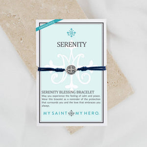 Serenity Blessing Bracelet - Navy Blue / Silver