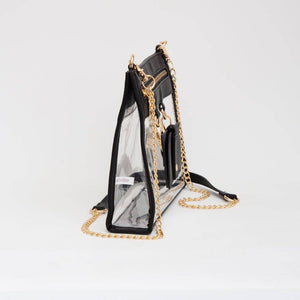 Clear Gameday Crossbody Bag With Sunglasses Holder: Red