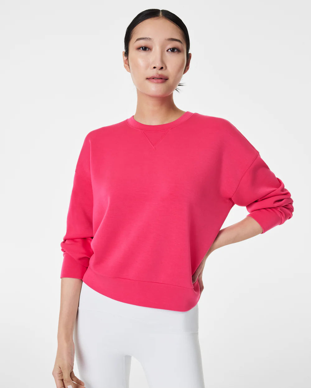 Spanx Air Essentials Crew-CERISE PINK