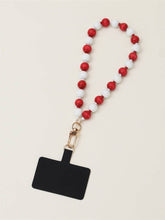 Beaded Phone Holding Wristlet- Red/White