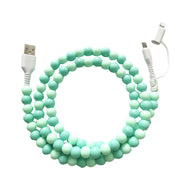 4-in-1 Beaded Charging Cord-Mint/Turq