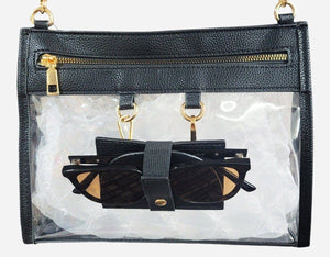 Clear Gameday Crossbody Bag With Sunglasses Holder: Red