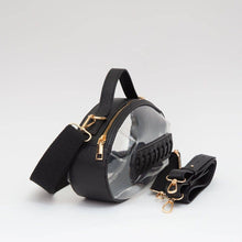 Clear Gameday Football Stitch Detail Crossbody Bag: Black